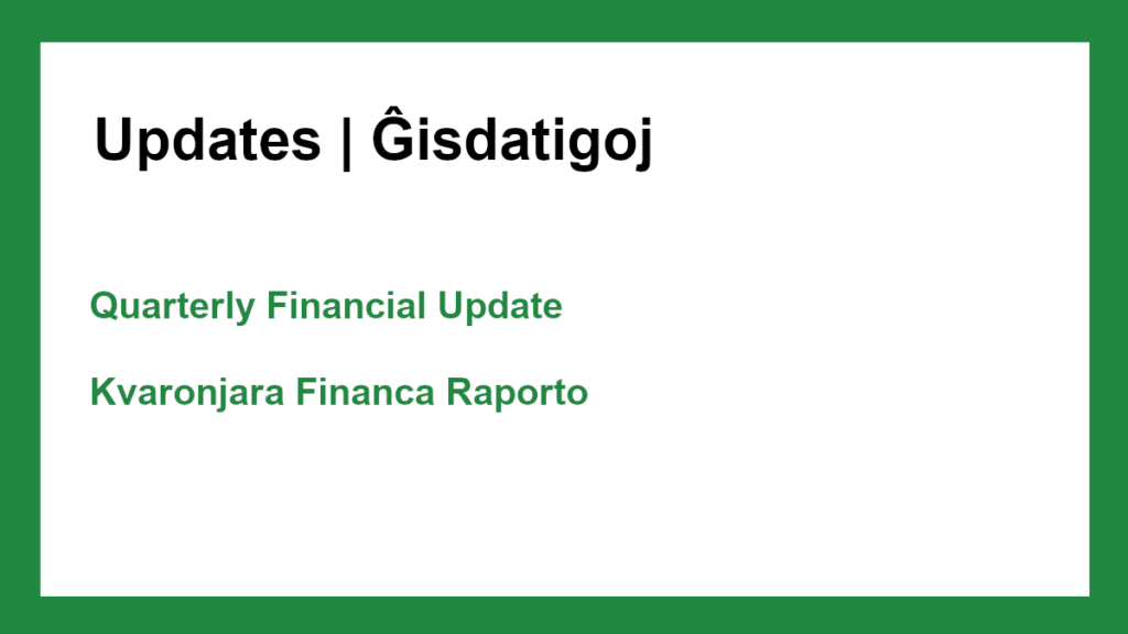 Financial Update
