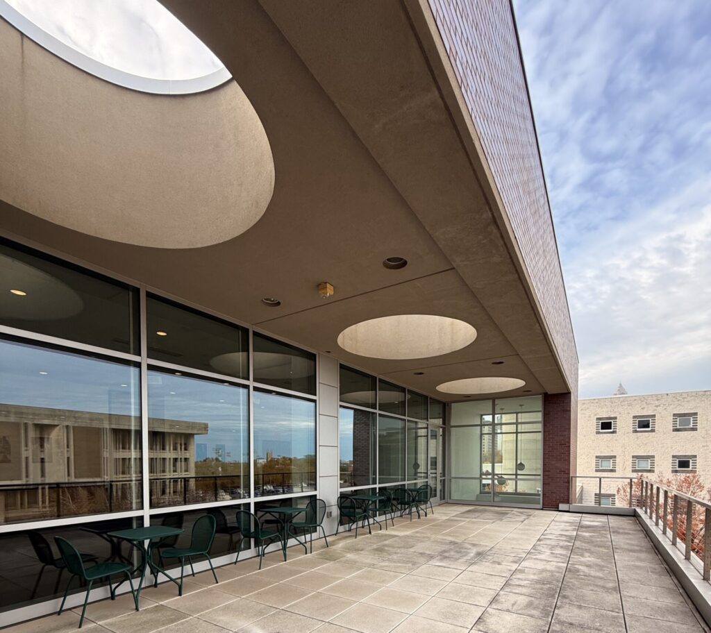 photo of on campus balcony